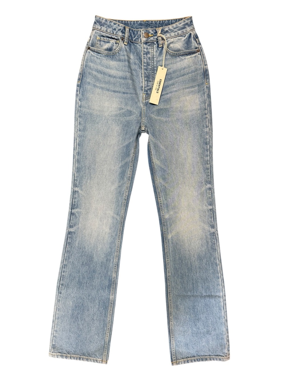 NWT Fear of God ESSENTIALS Straight Leg Jeans Classic Blue Size 26 - Picture 2 of 13